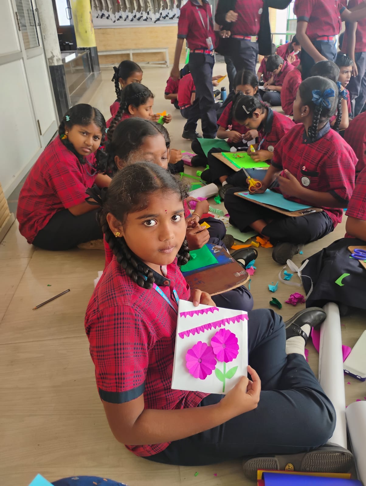 Students participating in art and craft