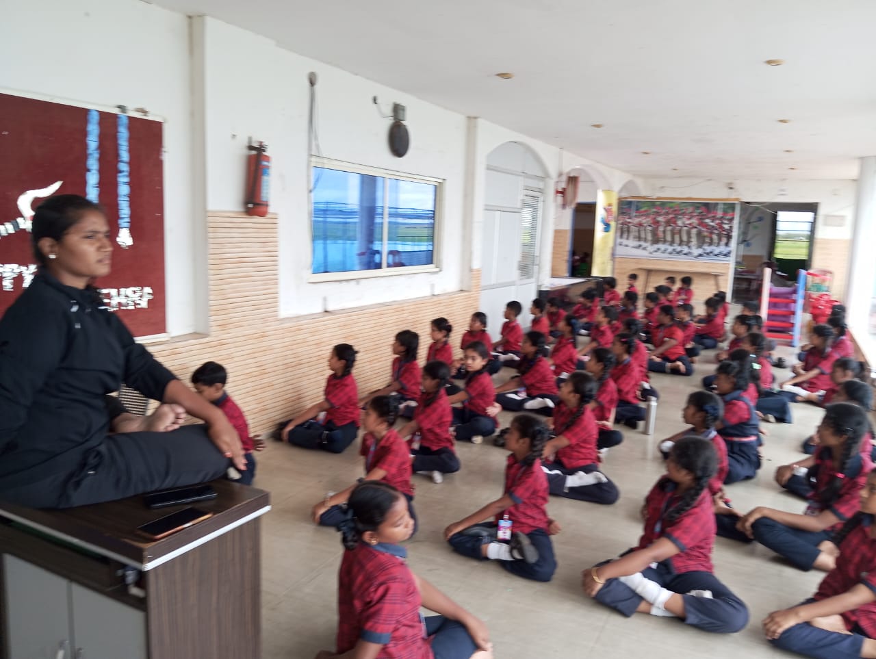 Students taking part in stage performance